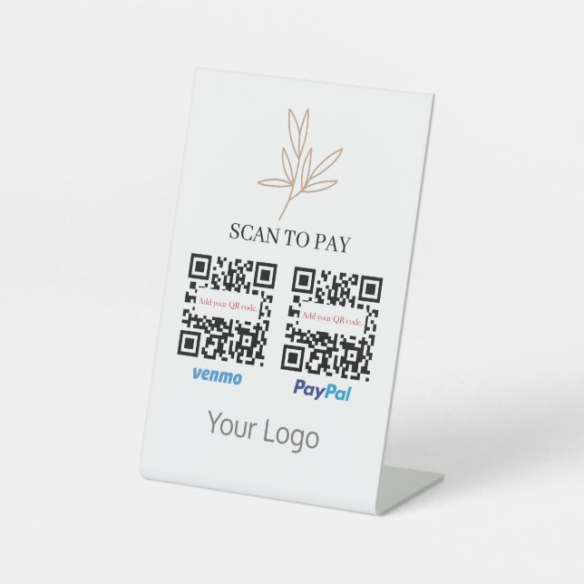 Manuell Gezeichnet QR-Code-Scan zur Bezahlung Ihre Sockelschild (Vorderseite)