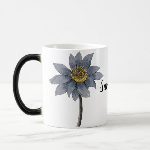 Manuelle, blaue Lotus-Illustration (PERSONALIZE) Verwandlungstasse