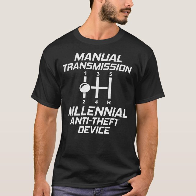 Manuelle Übertragung Millenniums-Anti-Diebstahl-Ge T-Shirt (Vorderseite)
