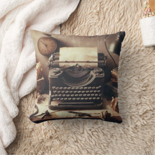 Manuelle Vintage antike Schreibmaschine Brown Sepi Kissen