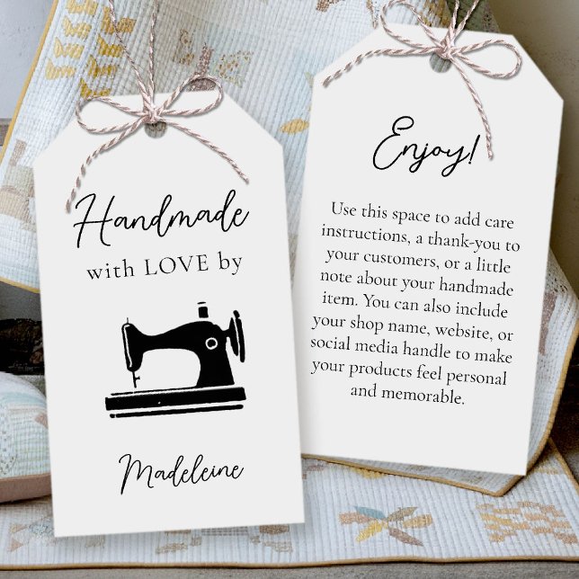 Manuelles Nähen von Kunsthandwerkern - Etikettenma Geschenkanhänger (sewing quilting sew handmade artisanal homemade product tag gifting christmas bridal baby shower)