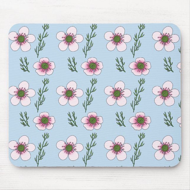 Manuka-Blüten Mousepad (Vorne)