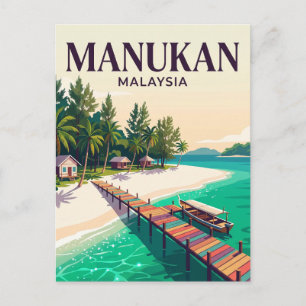 Manukan-Insel Malaysia Postkarte