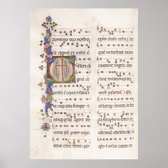 Manuscrit lumineux de musique médiévale | Poster (Devant)