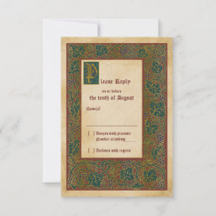 Manuscrit lumineux médiéval Mariage RSVP réponse