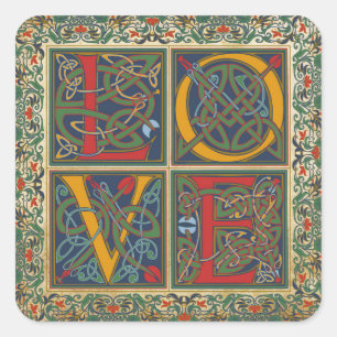 Manuscrit médiéval Goth LOVE Mariage Étiquette