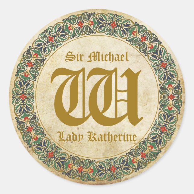 Manuscrit médiéval Goth Mariage Étiquette (Devant)