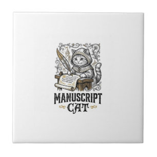 Manuskript Katze Mittelalterliche Manuskript Vinta Fliese