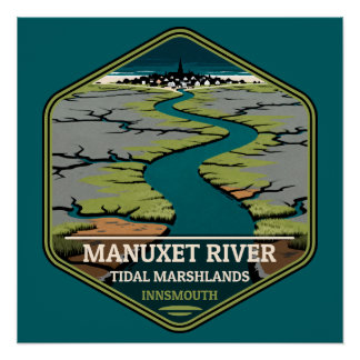Manuxet River Gezeitenmarschlandschaften Innsmouth Poster