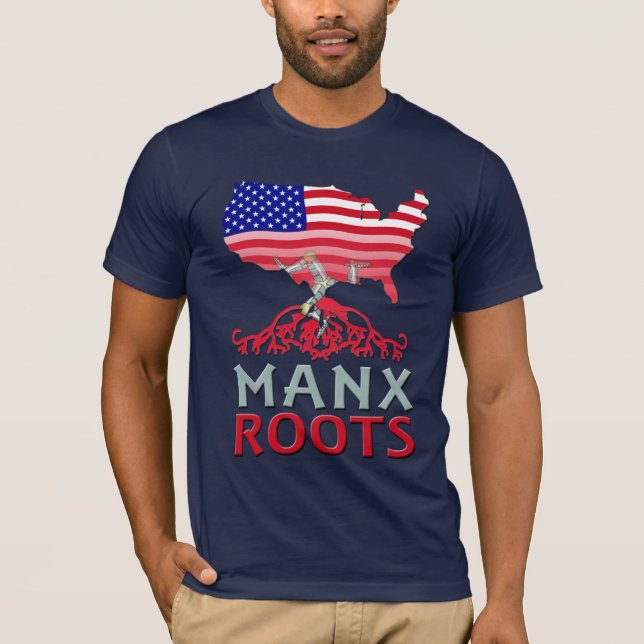 Manx American Roots, Isle of Man T-Shirt (Vorderseite)