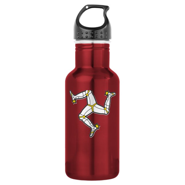 Manx Beine Isle of Mans Flaggen-3 des Mannes Edelstahlflasche (Vorderseite)