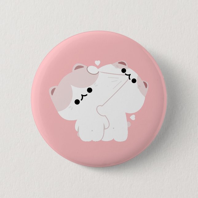 Manx Cat Couple Button (Vorderseite)