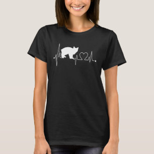 Manx Cat Heartbeat EKG I Liebe My Manx Cat T-Shirt