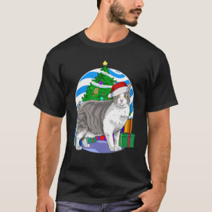 Manx Cat Niedlich Weihnachtsbaumdekor T-Shirt