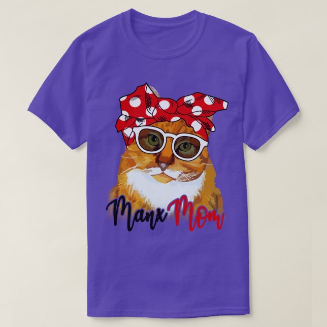 Manx Cat Shirt Manx Cat Mama Bandana (Design vorne)