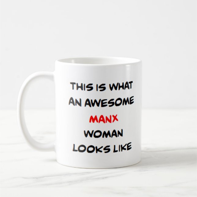 Manx-Frau, großartig Kaffeetasse (Links)