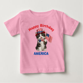 Manx-Kätzchen (1m) Patriotisches Kinder-T-Shirt Baby T-shirt