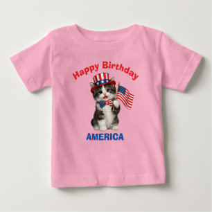 Manx-Kätzchen (1m) Patriotisches Kinder-T-Shirt Baby T-shirt