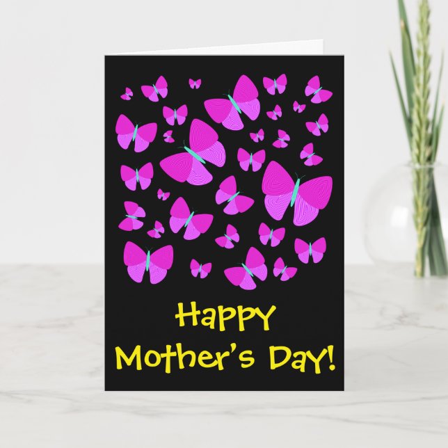 Many Artistic Butterflies + "Happy Mother’s Day!" Karte (Vorderseite)