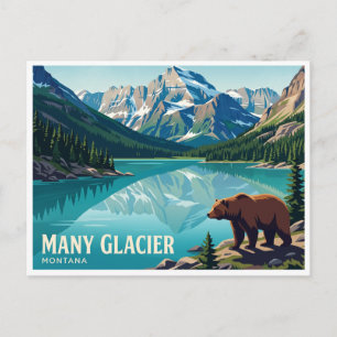 Many Glacier USA Postkarte