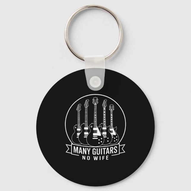 Many Guitars One Wife Funny For Men Women  Schlüsselanhänger (Vorderseite)