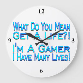 Many Lives Gamer Große Wanduhr