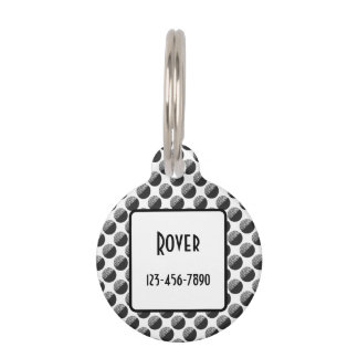 Many Moons Black & White Pattern Custom Haustiermarke