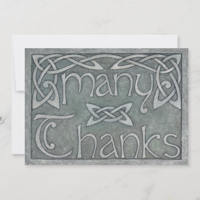 "Many Thanks" Celtic Thank You Card Dankeskarte (Vorderseite)