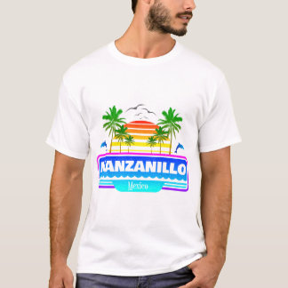 Manzanillo Beach Mexico Tropical Palm Trees T-Shirt