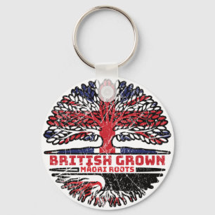 Maori British UK Tree Roots Flag Schlüsselanhänger