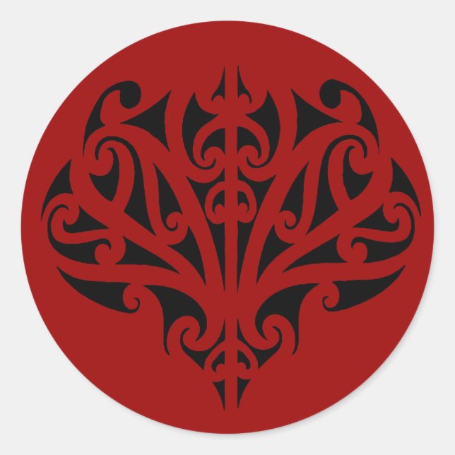 Maori Design Runder Aufkleber (Vorderseite)