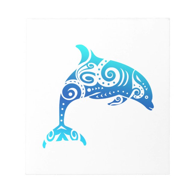 Maori Dolphin Polynesischer Stamm Tattoo Geschenk  Notizblock (Vorderseite)