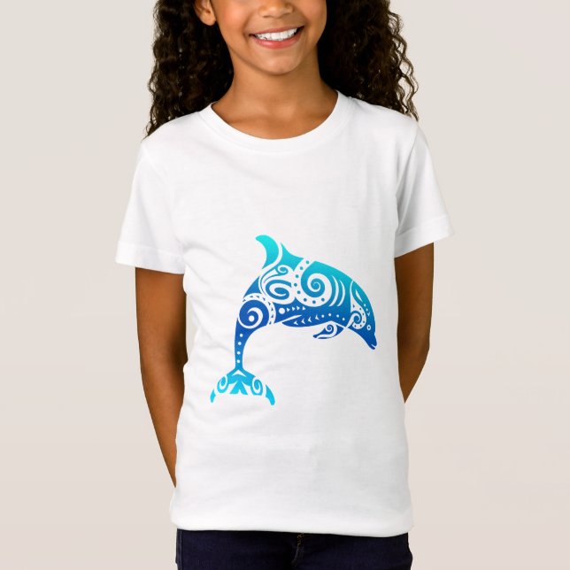 Maori Dolphin Polynesischer Stamm Tattoo Gift T-Shirt (Vorderseite)