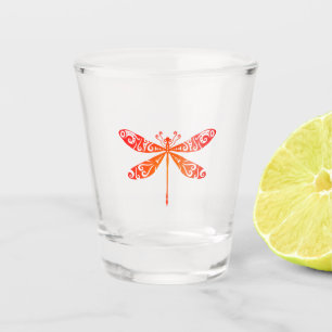 Maori Dragonfly Polynesischer Stamm Tattoo Geschen Schnapsglas