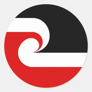 Maori-Ethnie-Flaggenland Runder Aufkleber