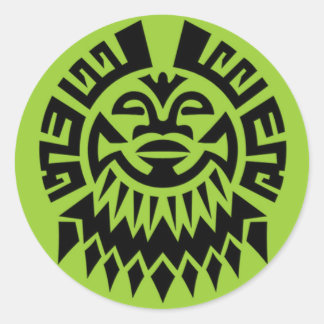 Maori Face Runder Aufkleber