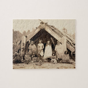 Maori- Familie, Neuseeland, c.1880s (Albumendruck)