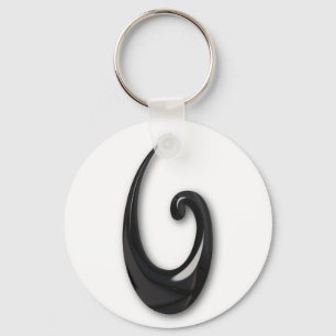 Maori-Fische Haken-Obsidian Schlüsselanhänger