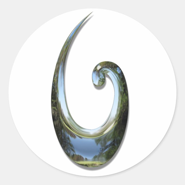 Maori Fish Hook - Chrome Runder Aufkleber (Vorderseite)