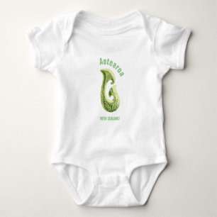 Maori fish Hook (Hei Matau) Baby Strampler