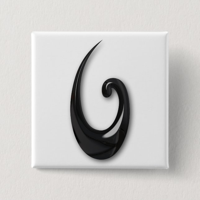 Maori-Fish Hook-obsidian Button (Vorderseite)