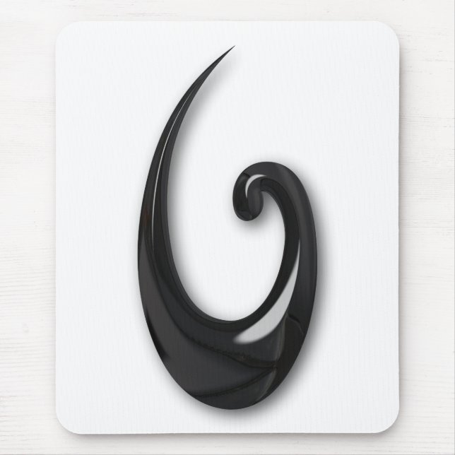 Maori-Fish Hook-obsidian Mousepad (Vorne)