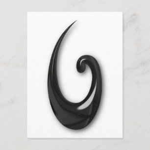 Maori-Fish Hook-obsidian Postkarte