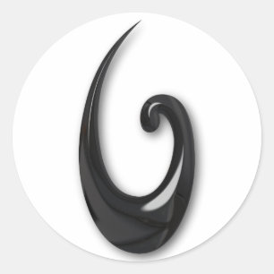 Maori-Fish Hook-obsidian Runder Aufkleber
