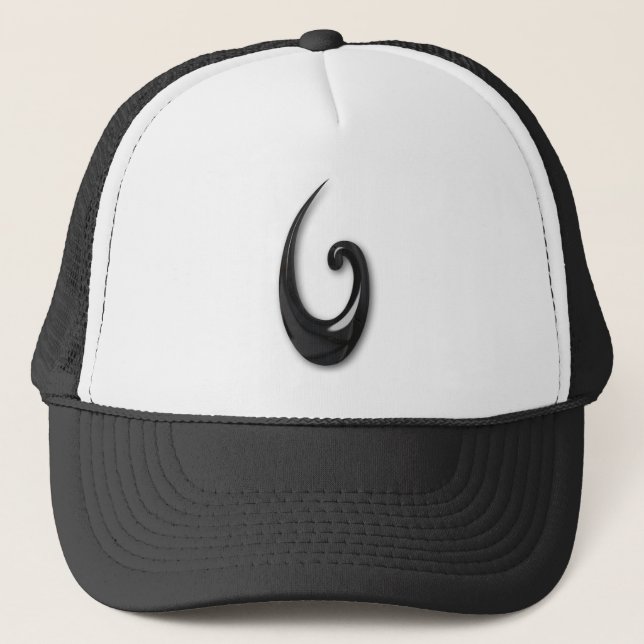 Maori-Fish Hook-obsidian Truckerkappe (Vorderseite)