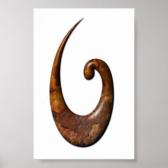 Maori Fish Hook - Rost Poster (Vorne)