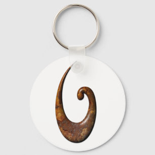 Maori Fish Hook - Rost Schlüsselanhänger