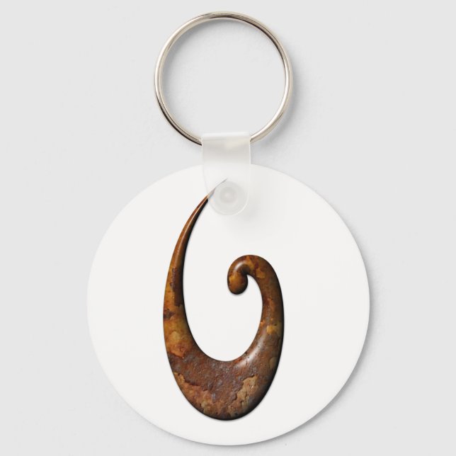 Maori Fish Hook - Rost Schlüsselanhänger (Vorderseite)