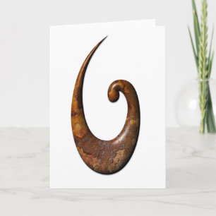 Maori Fish Hook - Rostkarte Karte