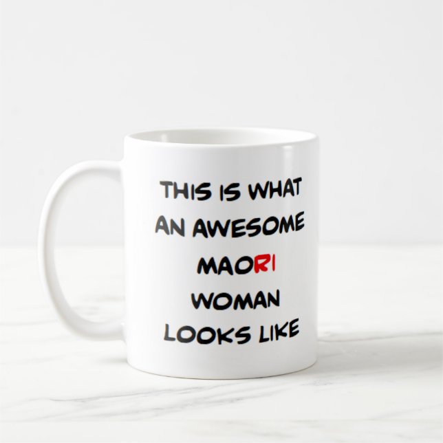 Maori-Frau, großartiger Kaffeebecher Kaffeetasse (Links)